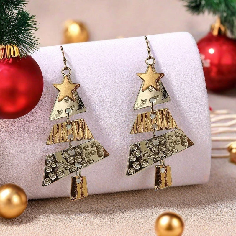 Christmas Tree Necklace And Earrings Fashion Pendant Necklace Suit Xmas Tree Earrings And Necklace New Year Jewelry SHOPEVERR CJ