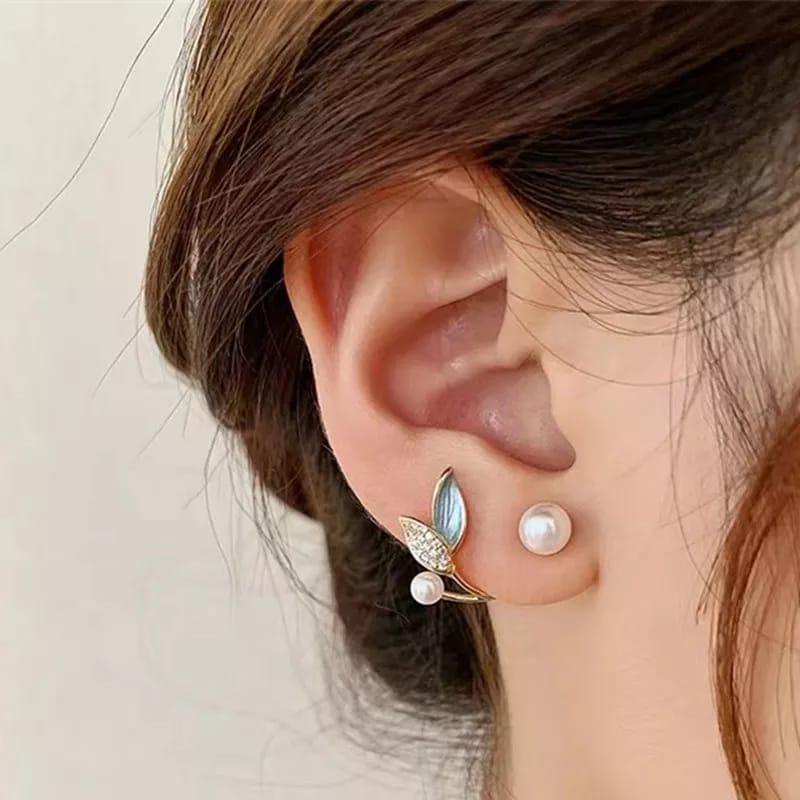 Stylish Leaf Stud Earrings for Women and Girls SHOPEVERR ROPO