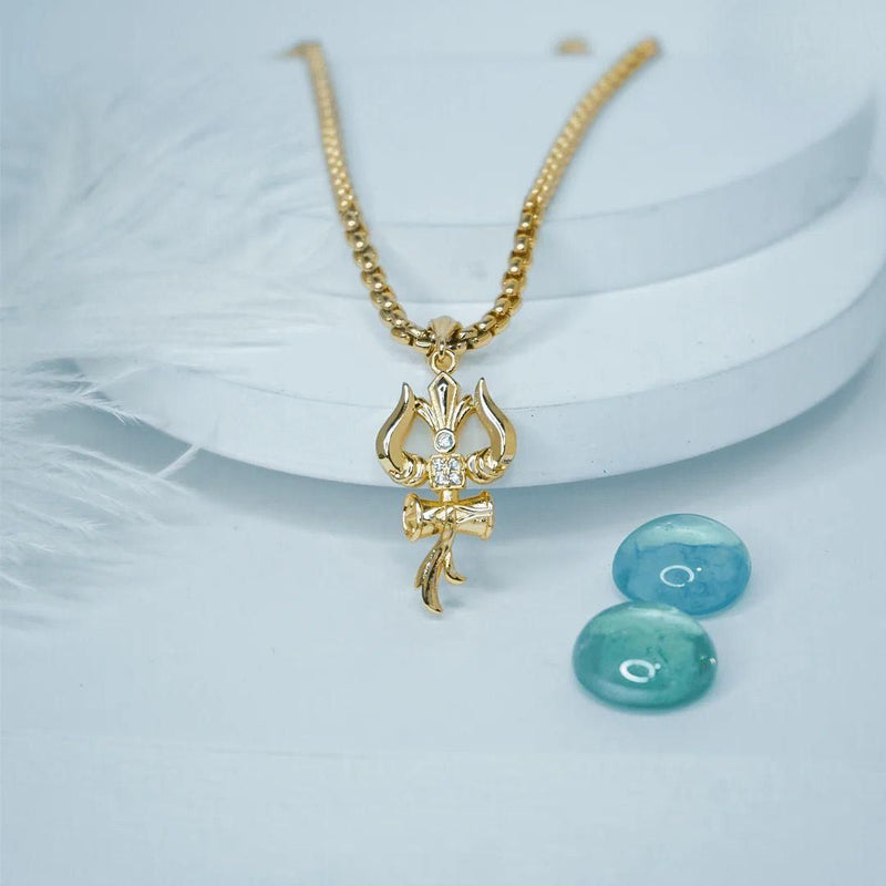 Trishul Pendant With Chain SHOPEVERR ROPO