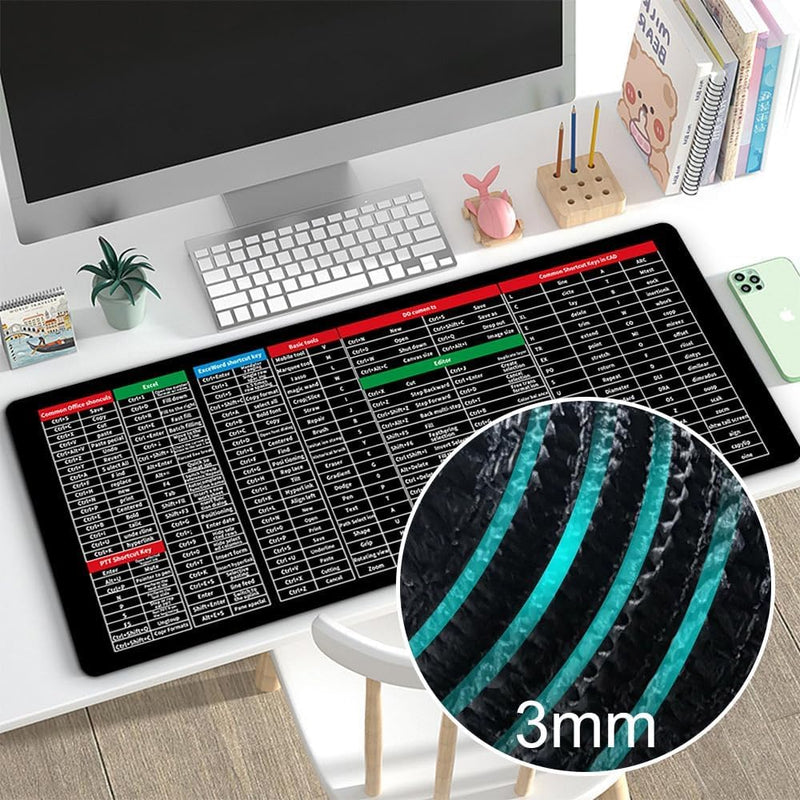 Key Super Large Anti-Slip Keyboard Pad - with Office Software Shortcuts Pattern SourceInfi