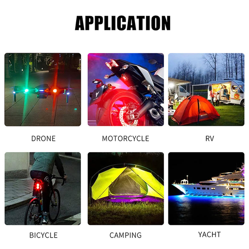 Rechargeable Aircraft LED Bike Strobe Flasher Accessories 3 colour Exterior Lights (Pack of 3) SHOPEVERR SOURCE