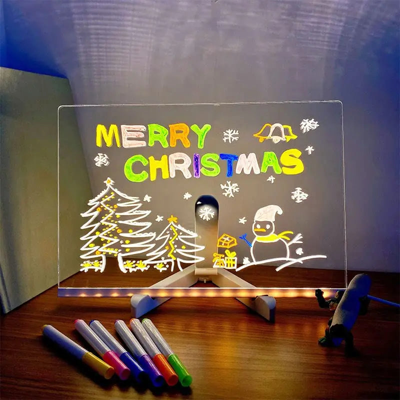 3D Acrylic Writing Pad With Pen Message Board Rewritable Table Lamp SourceInfi