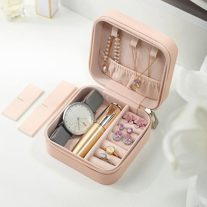 Jewellery Organiser PU Leather Zipper Portable Storage Box Case with Dividers Container SHOPEVERR SOURCE