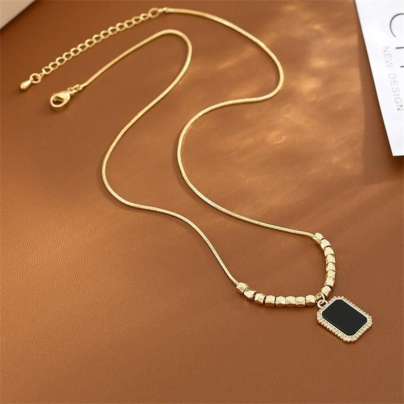 Square Gold Pandent Chain Rope Gold Chain SHOPEVERR SOURCE