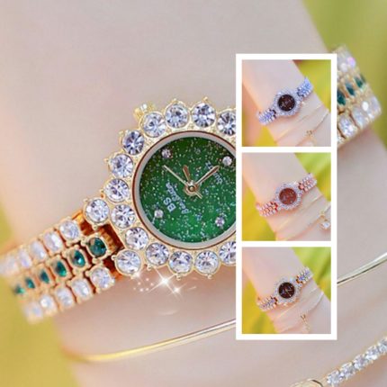 Multicolor Temperament Women's Fashion Quartz Watch | Luxury Stainless Steel Analog Wrist Watch | Ladies Watch Women Dress Bracelet Set Clock